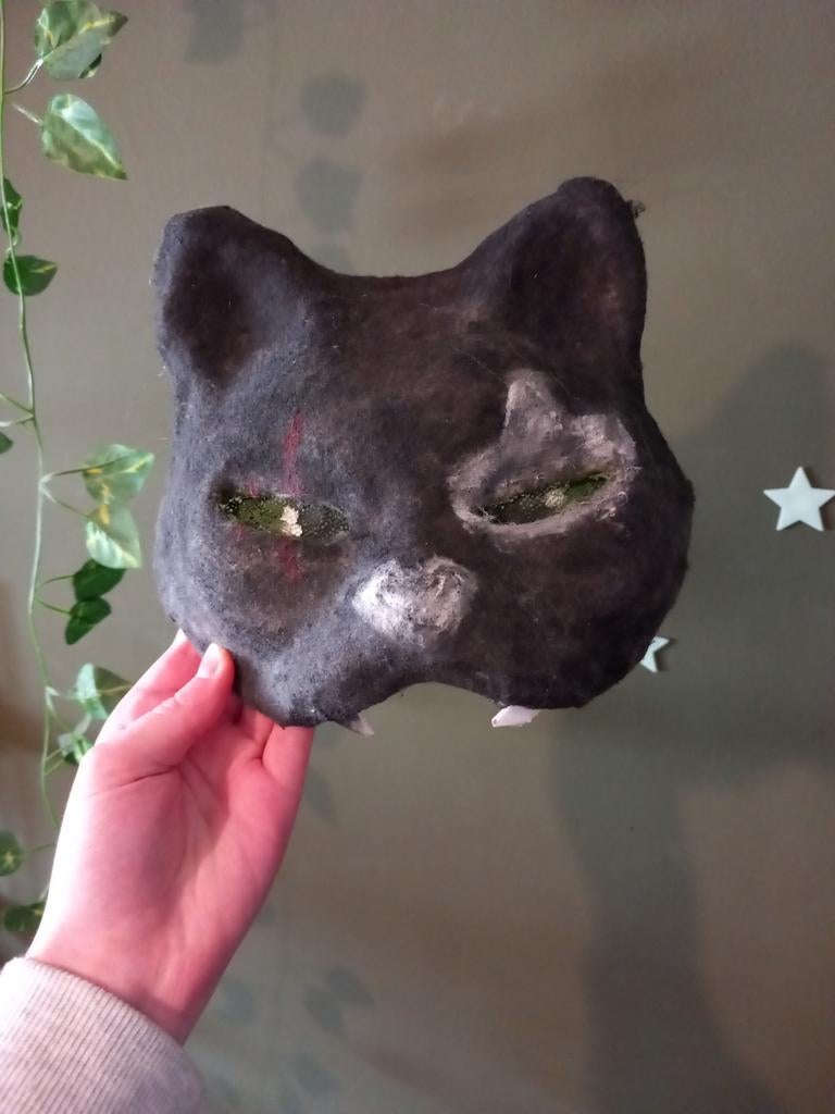Zwarte kat dieren masker., Ophalen of Verzenden