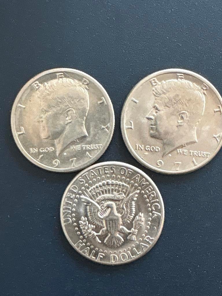 Set van 3 Kennedy Half Dollar munten (1971), Postzegels en Munten, Munten | Amerika, Ophalen of Verzenden, Noord-Amerika, Setje