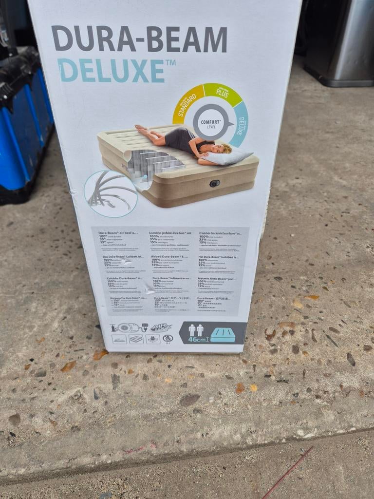 Intex Dura-Beam Deluxe Ultra Plush Luchtbed 2-persoons, Ophalen of Verzenden, Ingebouwde pomp, Nieuw, 2-persoons