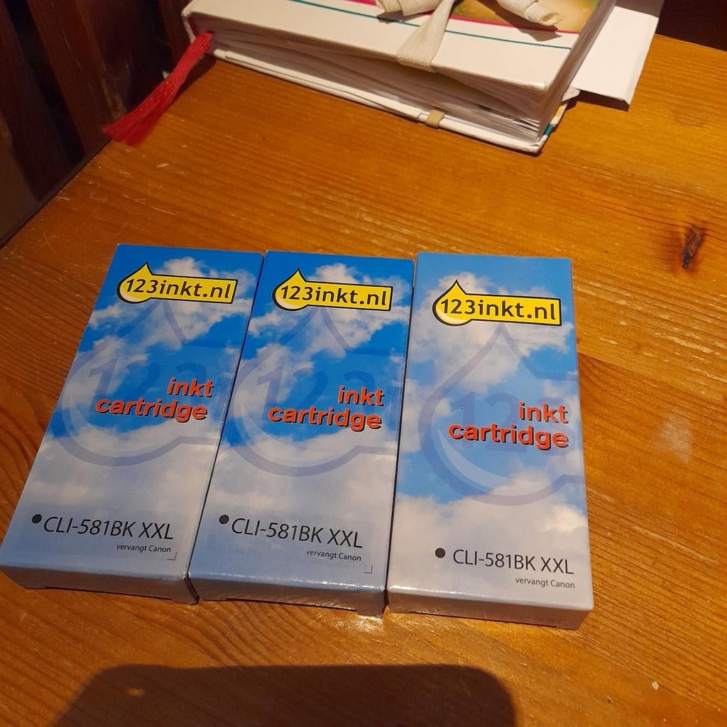 3x Nieuwe 123inkt CLI-581BK XXL Inktcartridge, Ophalen of Verzenden, Nieuw