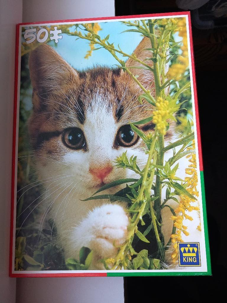 Legpuzzel kat in stuikgewas 50 stukjes A4 formaat, Ophalen of Verzenden, Nieuw, Puzzelen