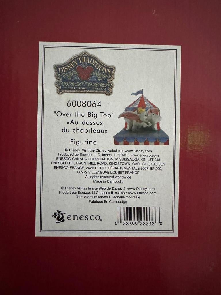 Disney dumbo over the big top beeldje te koop, Verzamelen, Disney, Ophalen, Bambi of Dumbo, Zo goed als nieuw, Beeldje of Figuurtje