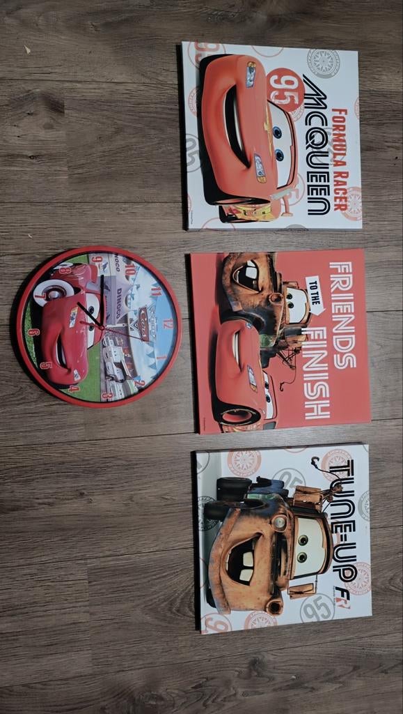 Auto's. Canvas en Clock, Ophalen, Zo goed als nieuw, Schilderij, Minder dan 50 cm