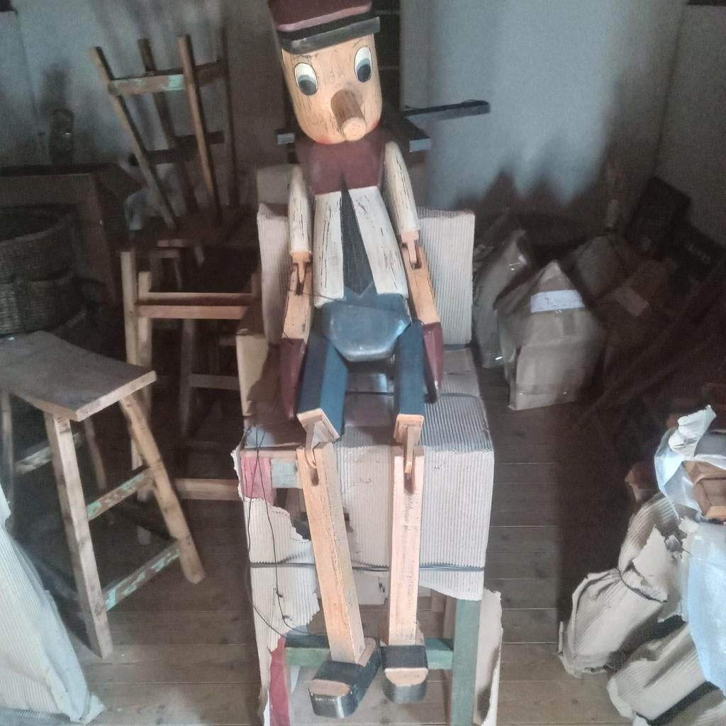 Handgemaakte massief houten Pinokkio marionetten, Ophalen, Gebruikt