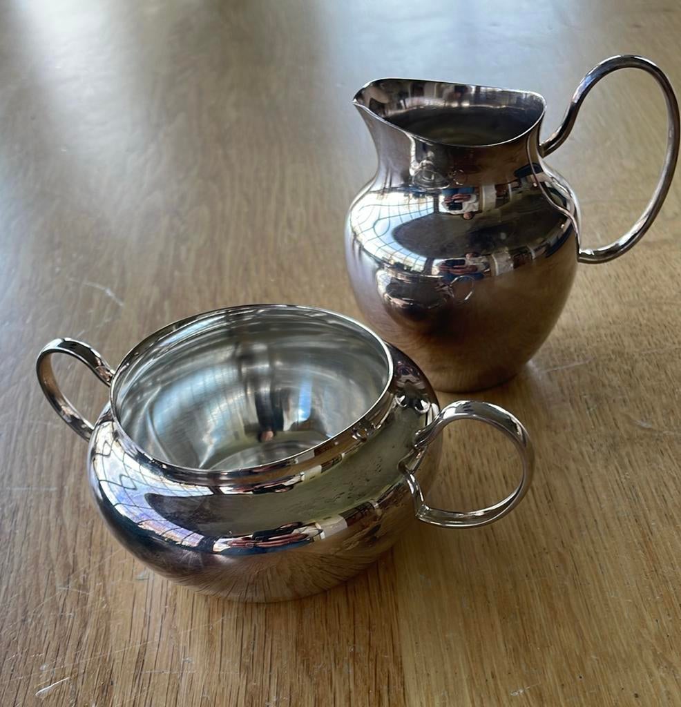 Keltum pleet suikerpot en melkkan, Antiek en Kunst, Antiek | Goud en Zilver, Ophalen of Verzenden