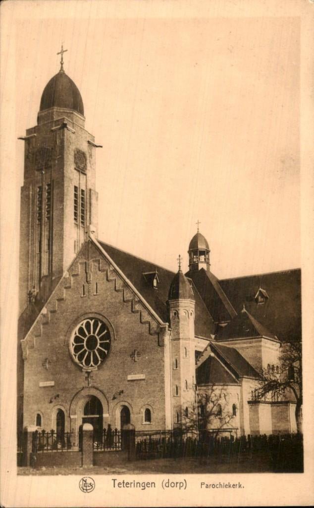 Teteringen - Parochiekerk - dorp, Verzamelen, Ansichtkaarten | Nederland, Ophalen of Verzenden, 1920 tot 1940, Gelopen, Noord-Brabant