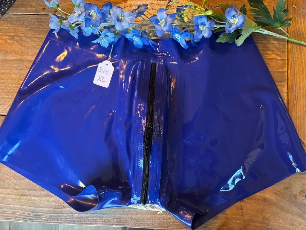 Boxer (2 way zipper) / Latex / Maat XL, Kleding | Heren, Ondergoed, Verzenden, Blauw, Boxer