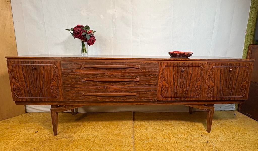 Gratis verzending! Mid-century retro vintage dressoir 1960, Beautility, Mid century retro vintage palisander look dressoir 1960