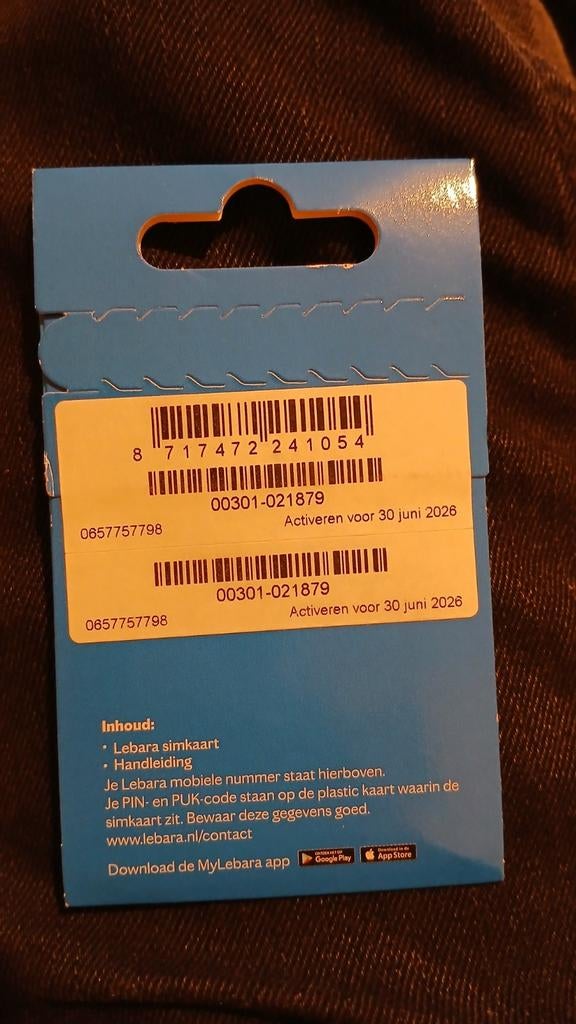 Lebara Simkaart 06.577.577.98 top nummer Gratis Verzending!!, Verzenden, Nieuw, KPN, Simkaart
