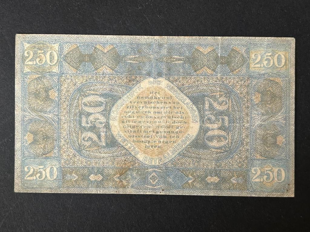 2,5 Gulden Zilverbon, 1918, Postzegels en Munten, Bankbiljetten | Nederland, 1 gulden, Ophalen of Verzenden