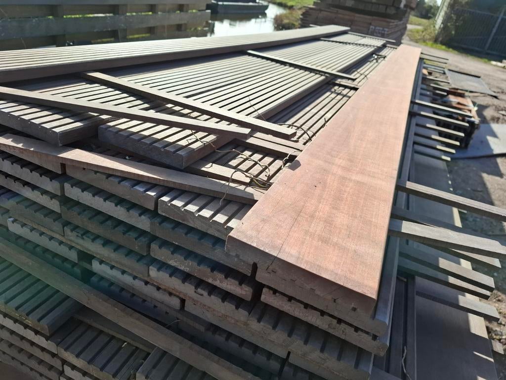 50 st Hardhout vlonderplanken 275 cm bezorgen mogelijk, Ophalen, Planken, Nieuw, Hardhout