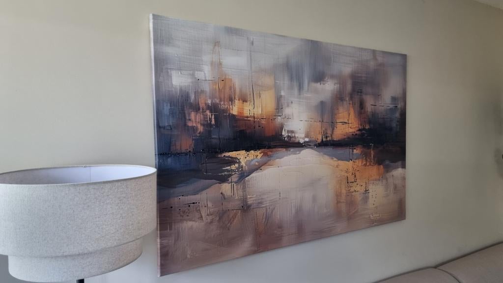 Canvas schilderij 140x90cm, Antiek en Kunst, Kunst | Schilderijen | Abstract, Ophalen of Verzenden