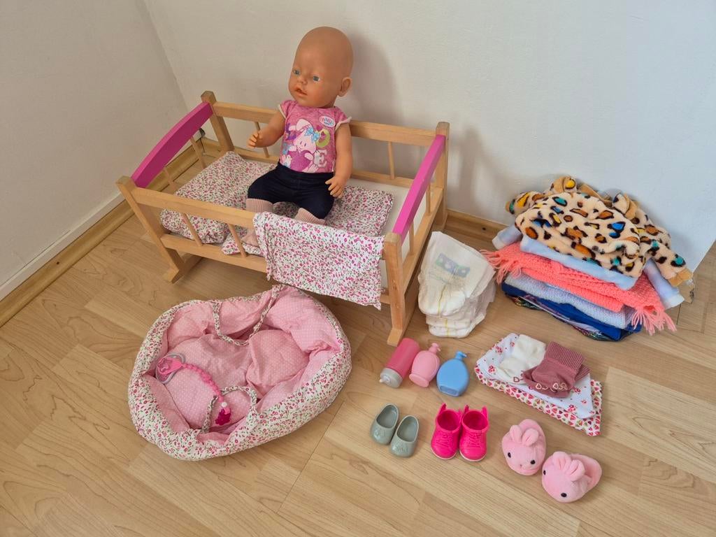 Zapf Creation BabyBorn babypop Poppenset met Wieg, Ophalen, Gebruikt, Babypop