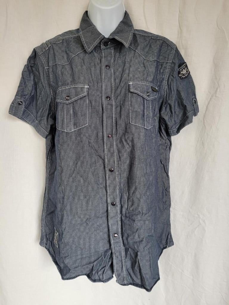 Stoer overhemd mt L merk Hallinger, Kleding | Heren, Blauw, ., Ophalen of Verzenden, Zo goed als nieuw