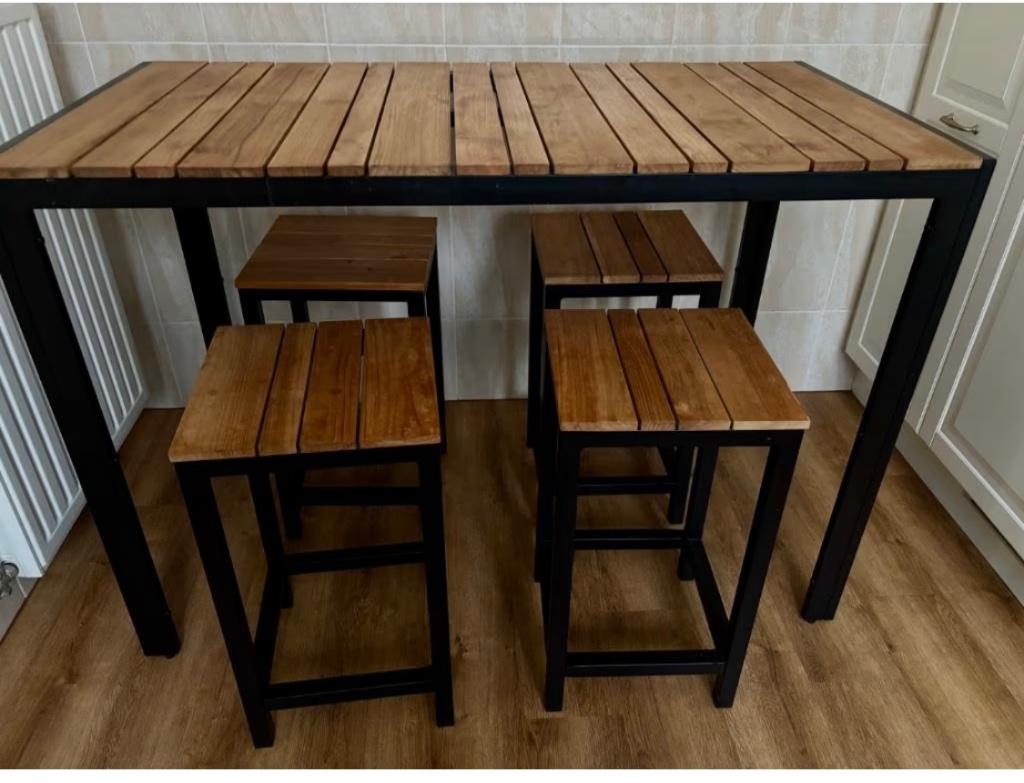 Central Park dining loungeset Vence zwart 5-delig, Tuin en Terras, Tuinsets en Loungesets, Ophalen