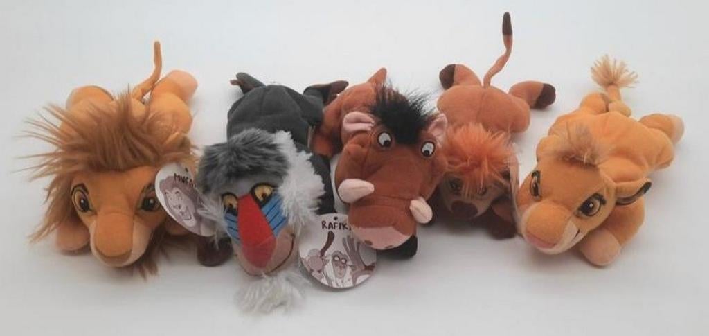 Lion King 5 knuffeltjes uitgave van Merison, Ophalen of Verzenden, Leeuwenkoning of Jungle Boek, Zo goed als nieuw, Knuffel