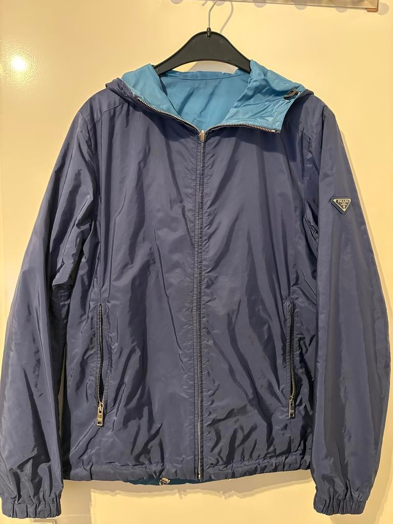 Prada Reversible Windbreaker Jas, Ophalen of Verzenden, Zo goed als nieuw, Overige maten, Blauw