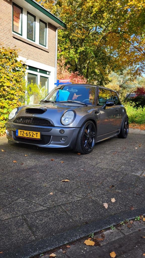 Supercharged Mini Cooper S - JCW look, 170pk, NIEUWE APK, Voorwielaandrijving, Zwart, 4 cilinders, 4 stoelen