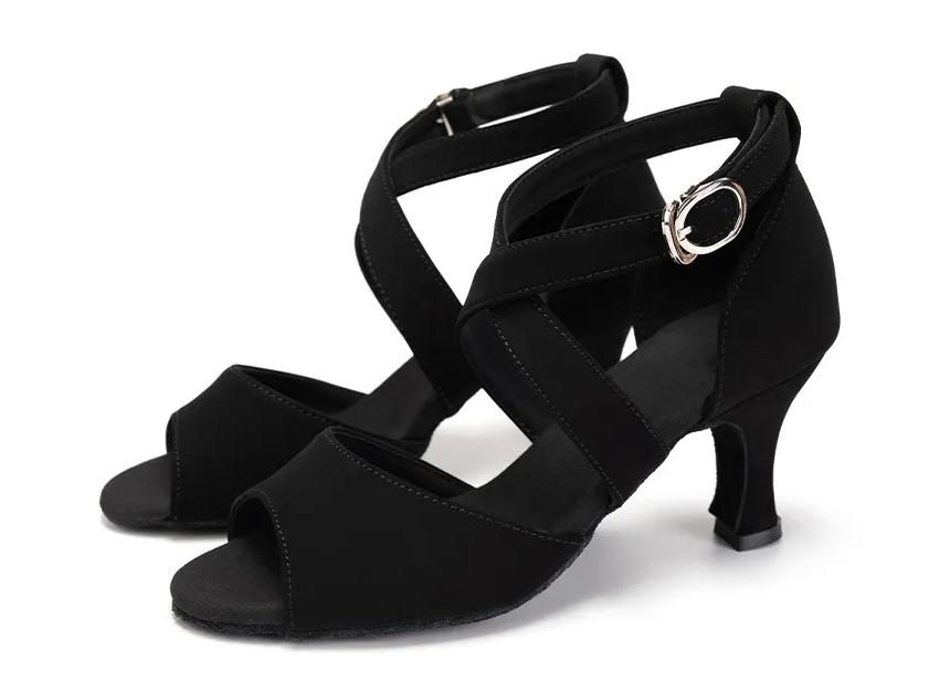 Zwarte dames dansschoenen danshakken tango latin salsa dans, Verzenden, Nieuw, Zwart, Dansschoenen