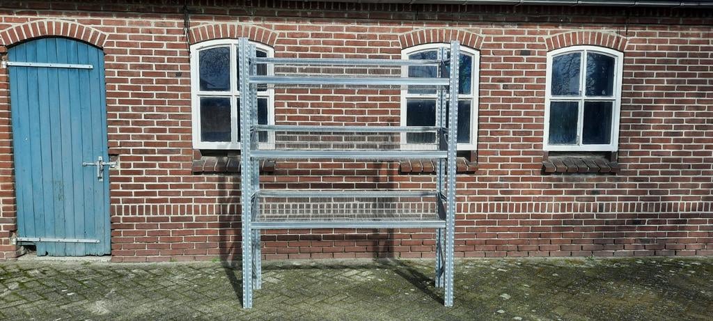 Metalsistem stelling met draadmanden erin/stelling/rekken, Ophalen, Gebruikt