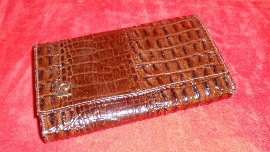 Geldbeugel leder Krokodil als nieuw, Overige merken, Leer, Zwart, Ophalen of Verzenden