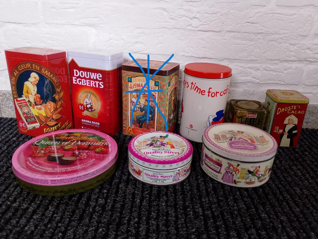 Blikken diverse (koffie, snoep en thee), Verzamelen, Blikken, Gebruikt, Overige, Ophalen of Verzenden