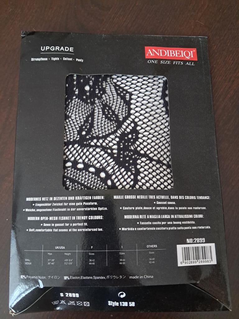 Nieuwe zwarte net panty 1 maat, Andibeiqi, Zwart, Nieuw, Overige maten