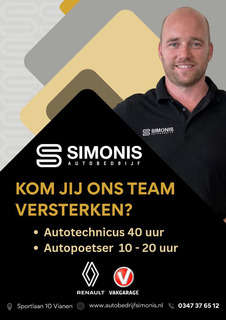 Automonteur bij Autobedrijf Simonis, 33 - 40 uur, MBO, Vanaf 3 jaar, Vast contract