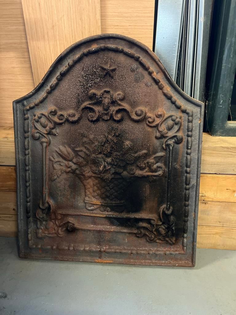 Vuurplaat open haard - B42cm x H52cm, Ophalen of Verzenden, Gebruikt, Inzethaard, Houthaard