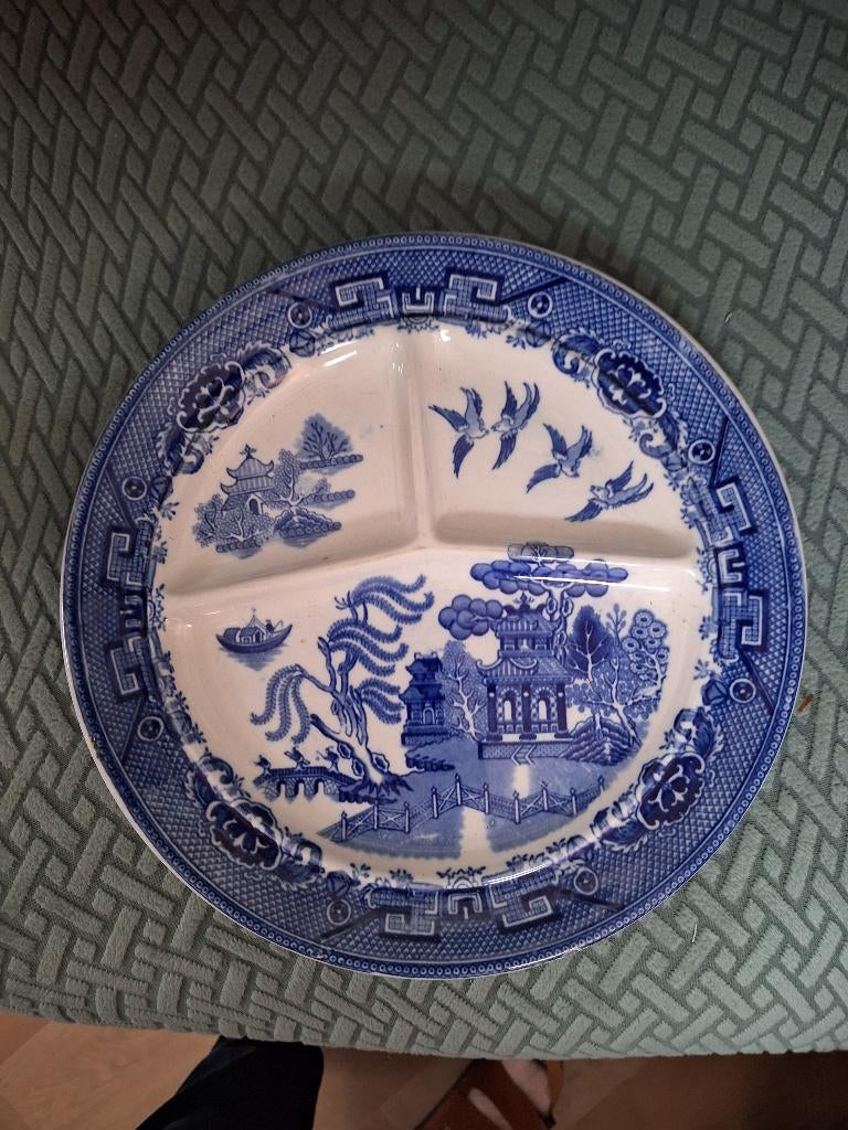 jubileumuitgave 3-vaks bord - decor Willow -, Antiek en Kunst, Antiek | Servies los, Ophalen