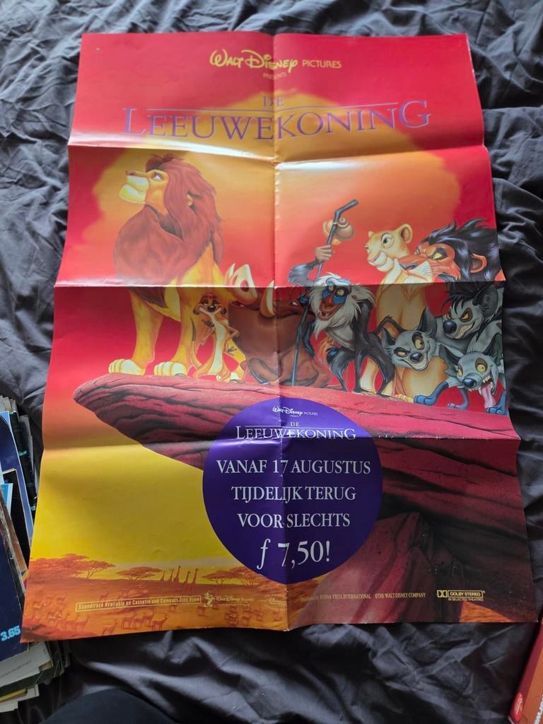 De Leeuwenkoning Lion King Poster - Origineel, Deurposter of groter, Ophalen of Verzenden, Film en Tv, Rechthoekig Staand