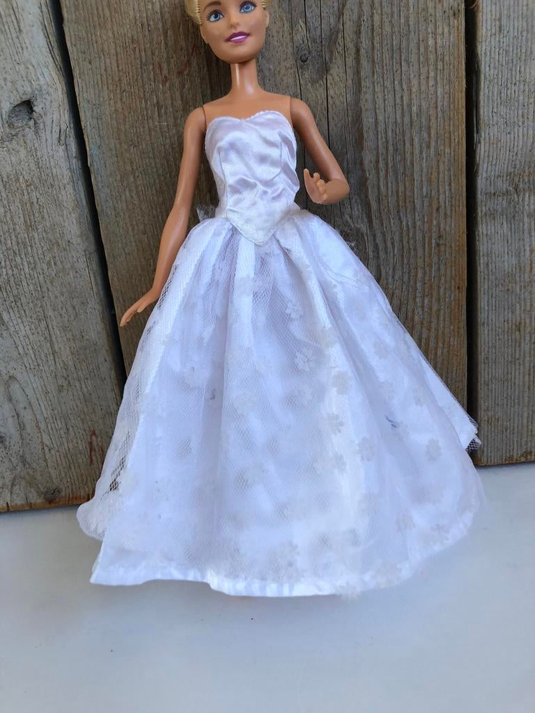 Trouwjurk bruid witte jurk, Ophalen of Verzenden, Zo goed als nieuw, Barbie