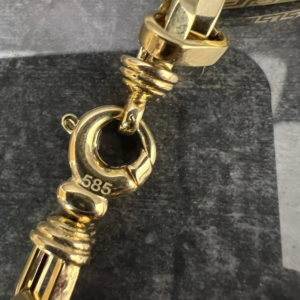 14 karaat gouden ketting monte carlo versace schakel, Sieraden, Tassen en Uiterlijk, Kettingen, Ophalen of Verzenden, Zo goed als nieuw