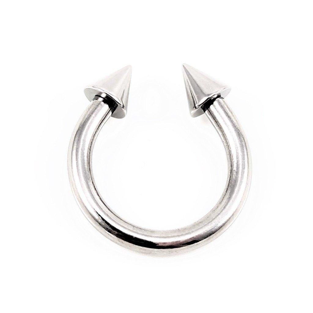 Roestvrij Stalen Wenkbrauw Spiked-Hoefijzer - RVS, Sieraden, Tassen en Uiterlijk, Piercings, Nieuw, Wenkbrauwpiercing, Staal, Verzenden