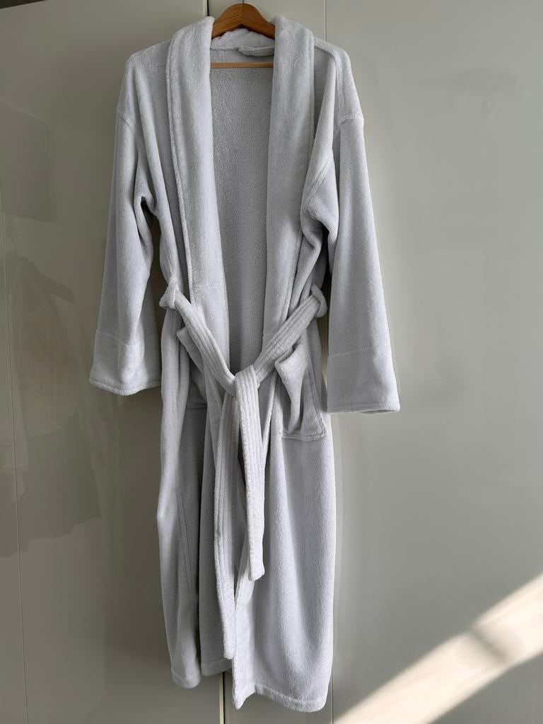 Extra Lange Badjas met Sjaalkraag Wit Unisex 100% Polyester, Ophalen of Verzenden, Gedragen, Wit