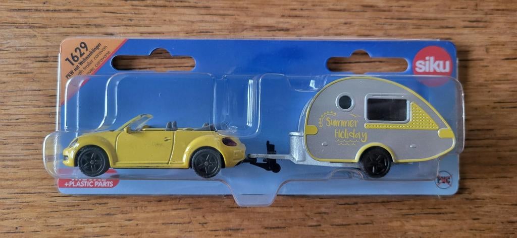Siku 1629 beetle met t@b caravan, Ophalen of Verzenden, Gebruikt, Auto, SIKU