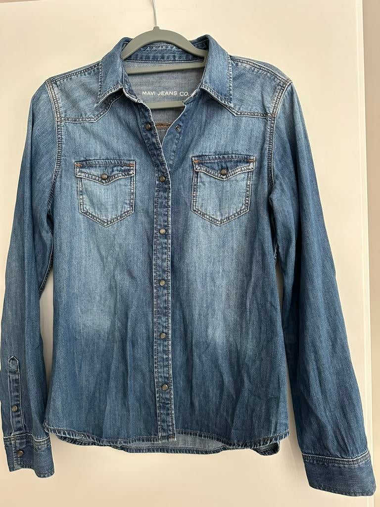 Overhemdblouse, Ophalen of Verzenden, Zo goed als nieuw, Maat 38/40 (M), Blauw