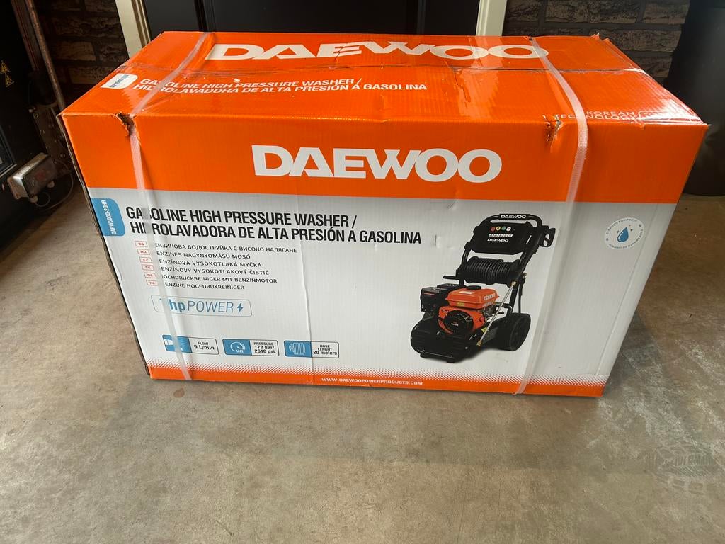 DAEWOO hogedruk reiniger, Ophalen, Nieuw, Benzine, Met regelbare waterdruk