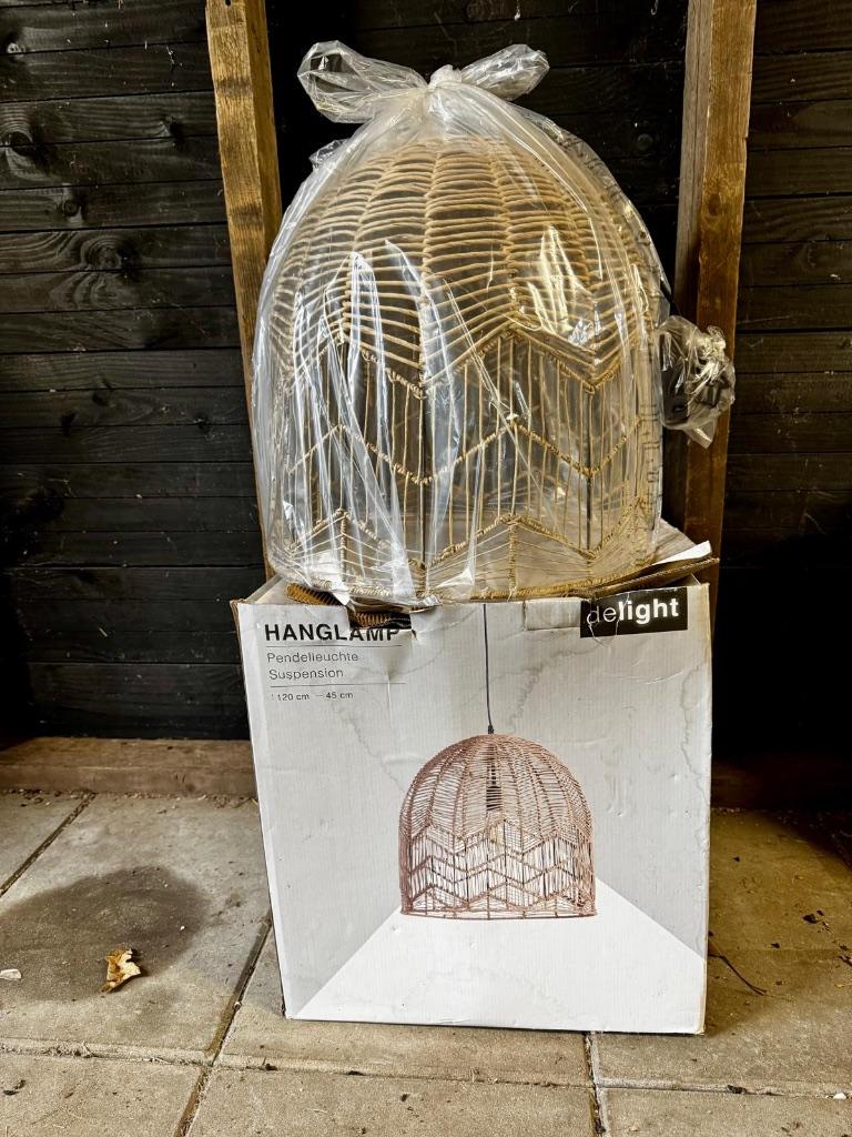 Rieten hanglamp, Ophalen, Overige materialen, Nieuw, Bohemian