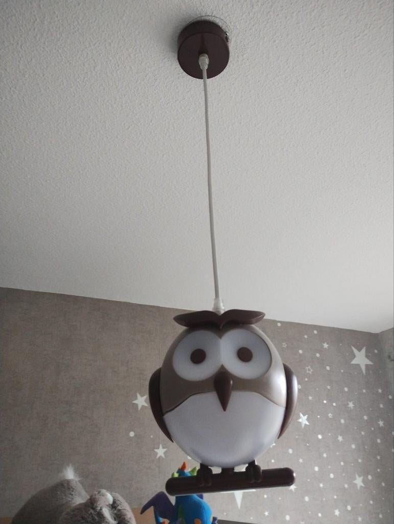 Uil Hanglamp & Wandlamp Set - Inclusief Lichtbron, Kunststof, Ophalen of Verzenden, Zo goed als nieuw, Minder dan 50 cm