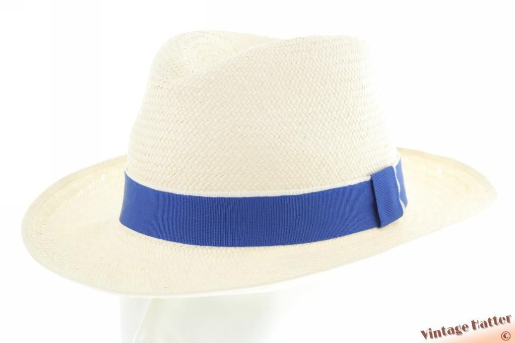 Panama gleufhoed Christys wit palmriet met blauwe band 58, Kleding | Heren, Hoeden en Petten, Nieuw, Hoed, 58 of 59 cm (L, 7¼ of ⅜ inch)