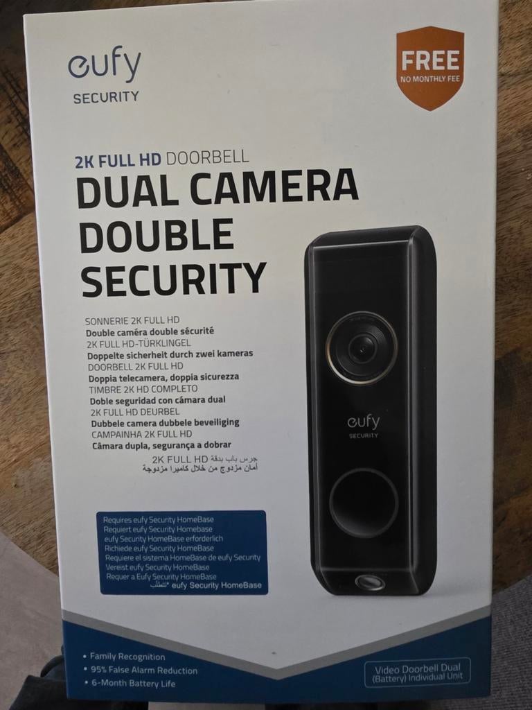 Eufy Security 2K Full HD Dual Camera Deurbel, Ophalen of Verzenden, Bewegingsdetectiesensor, Gebruikt, Draadloos