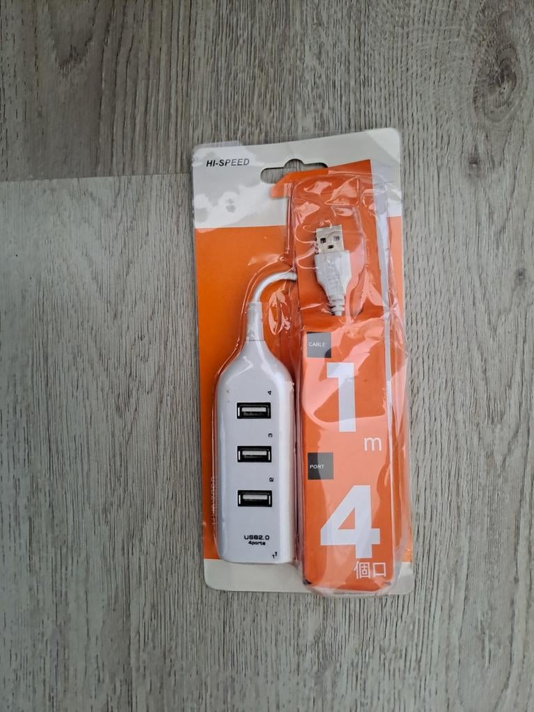 USB 2.0 Hub met 4 poorten hi speed, Computers en Software, USB Sticks, Nieuw, Ophalen of Verzenden
