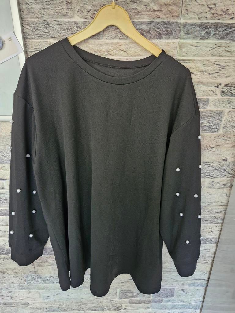 Zwarte trui met parels Maat xxxl, Zwart, Trui of Vest, Onbekend, Ophalen of Verzenden