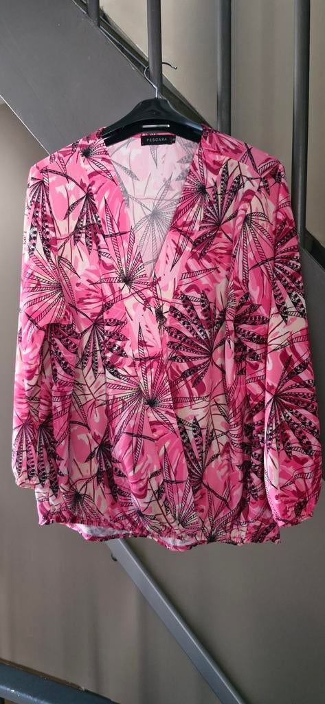 Pescara Blouse Maat L / XL - Roze met print, Ophalen of Verzenden