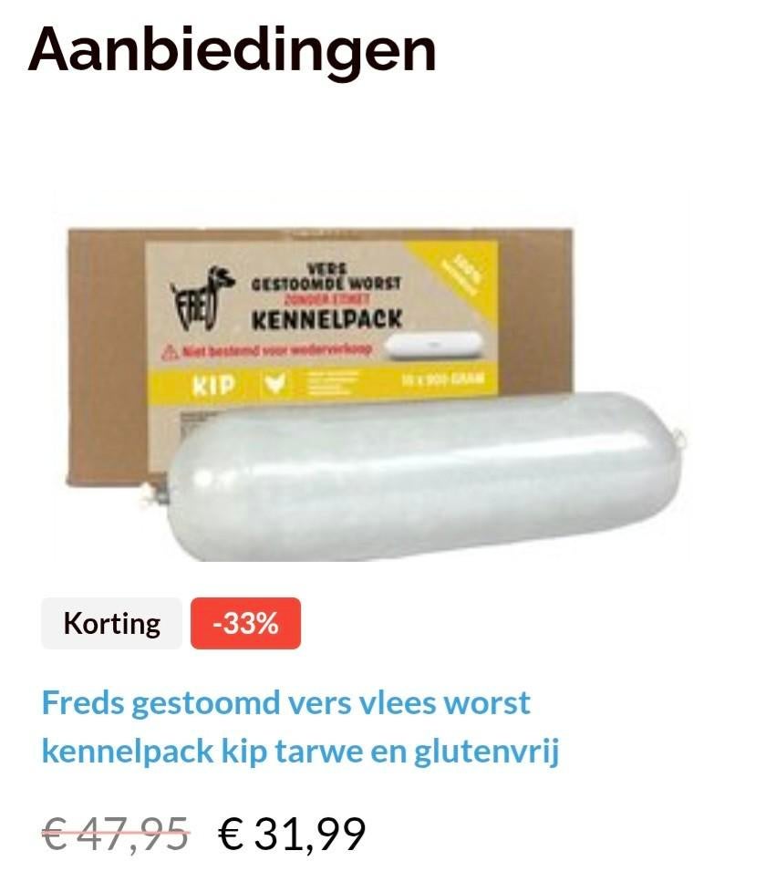 Freds gestoomd vers vlees 10x900 gr, Dieren en Toebehoren, Dierenvoeding, Ophalen of Verzenden, Hond