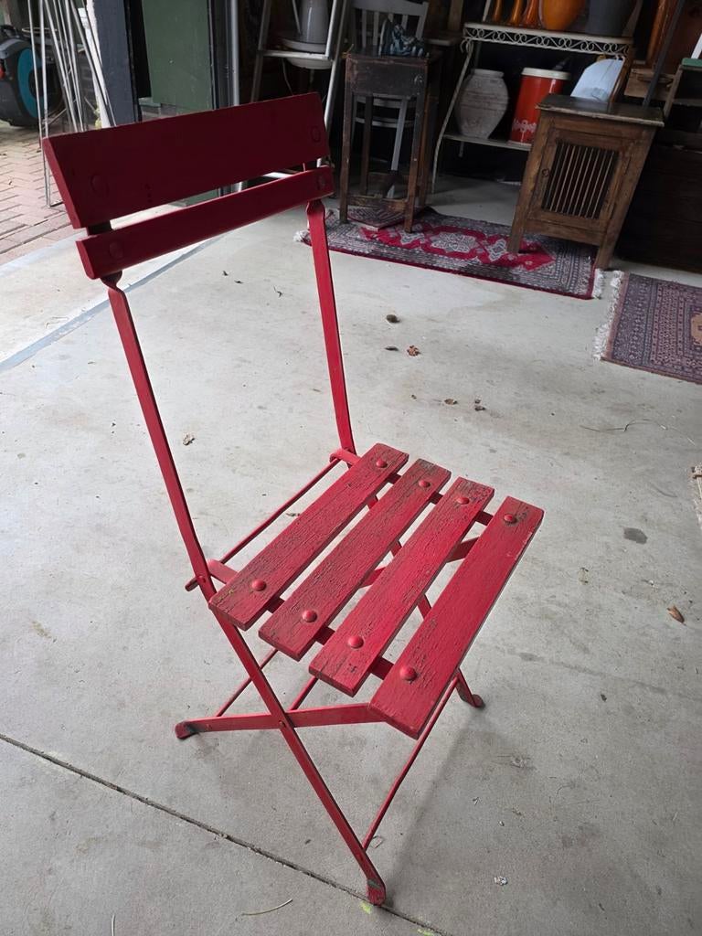 Brocante bistro stoel, Ophalen of Verzenden, Gebruikt, Metaal