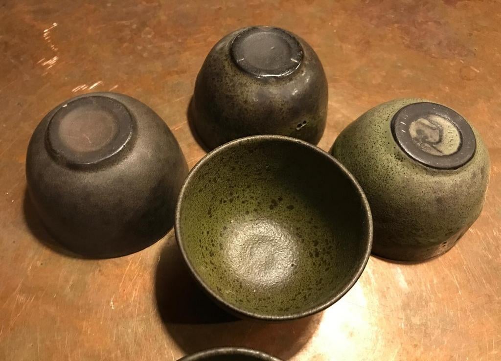 Vintage jaren 70 keramiek pindabakjes van Lucie Q Bakker, Antiek en Kunst, Antiek | Keramiek en Aardewerk, Ophalen of Verzenden