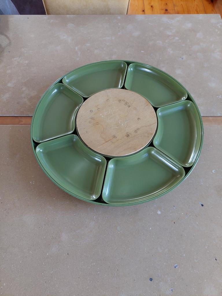 Serveerschaal vintage, retro, schaal, Ophalen, Rond, Kunststof