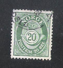 Noorwegen; 94 Posthoorn, Verzenden, Noorwegen, Gestempeld